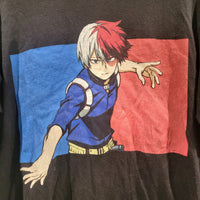 My Hero Academia Funimation Anime Todoroki Adult Small Black Fire & Ice Long Sleeves Shirt