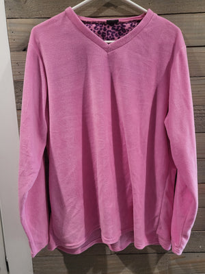 Donna Loren Pink 1x Fleece 100% Polyester Pink Super Soft Sweatshirt