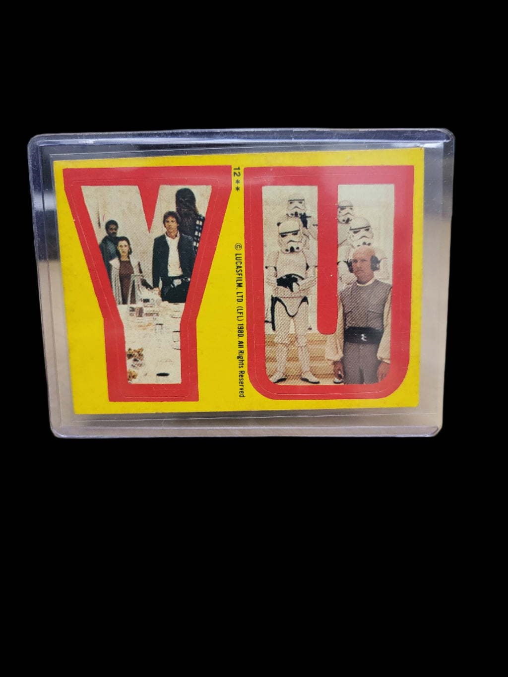 1980 Star Wars Empire Strikes Back Series 1 #12 Yellow Han Solo Leia Lando Sticker