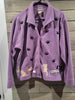Vintage Timberlea Purple Embroidered Paw Print Button Down Sweater Jacket Plush