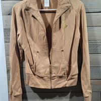 Vintage Baby Phat Large Beige Zipper Up Jacket 78320 With Ribbed Collar