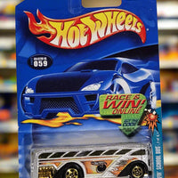 2001 Hot Wheels #59 Surfin' School Bus #1 of 4 Subset Silver With Gold Wheels