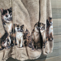 Vintage Blair Cat Themed Fleece Zippered Medium Unisex Sweater Jacket