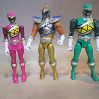 2015 Power Rangers Dino Supercharge 6 Figures Gold Pink Black Green Blue Wrench
