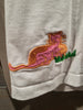 Vintage Michael Simon Light White Medium Embroidered Cats and Whiskers Long Sleeves