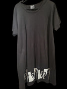 Vintage Michigan Rag Company M.R.C. Black Nightshirt With Cats One-Size Fits All USA