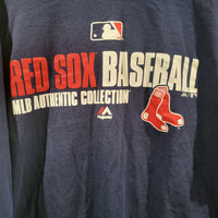 Majestic MLB Baseball Boston Red Sox Authentic Collection Blue Long M Sleeve Shirt