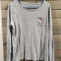 Vineyard Vines Gray Merry Christmas 2017 Holiday Themed Medium Long Sleeves Shirt