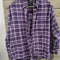 Vintage Cambridge Classics Medium Purple Plaid Flannel Long Sleeves Unisex Shirt