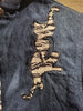Vintage Morgan Cole Denim Zebra Print Cat Button-Down Small Long Sleeve Shirt