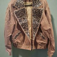 Vintage 1995 Christine Phillipe Brown Medium Leopard Jacket With Shoulder Pads