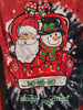 Simply Southern Tie Dye Christmas Holiday Ho-Ho Small Long Sleeve Santa Snowman Shirt