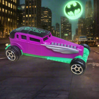 2016 McDonalds DC Universe Hot Wheels Joker Purple/Green Pullback Plastic Car