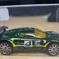2003 Hot Wheels Lotus Elise Green #4 Yellow Windows 10 Spoke Variant w/Case