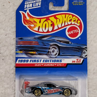 1999 Hot Wheels First Editions #5 of 26 Olds Aurora GTS-1 #911 Silver With Gold Wheels