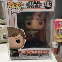 2021 Funko Pop Star Wars #482 Luke Skywalker With Grogu With Protective Case
