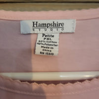 Vintage 1990's Hampshire Studio Pink Love Heart Cats Long Sleeve Petite XL Shirt