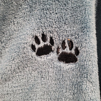 Vintage Animal Rescue Site Turqouise Plush Large Paw Print Polyester Jacket