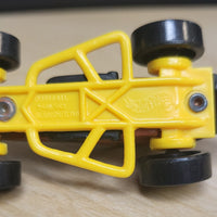1996 Hot Wheels Slideout Brown/Yellow Base Die Cast Car Gold 5 Spoke w/Case