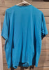 Kris Michele Vintage 90's Rhinestones Sequin Eyes Blue Cats Short Sleeve Shirt