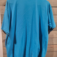 Kris Michele Vintage 90's Rhinestones Sequin Eyes Blue Cats Short Sleeve Shirt
