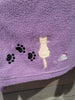 Vintage Timberlea Purple Embroidered Paw Print Button Down Sweater Jacket Plush