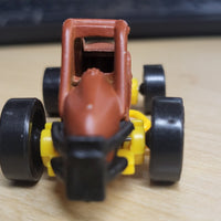 1996 Hot Wheels Slideout Brown/Yellow Base Die Cast Car Gold 5 Spoke w/Case