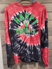 Simply Southern Tie Dye Christmas Holiday Ho-Ho Small Long Sleeve Santa Snowman Shirt