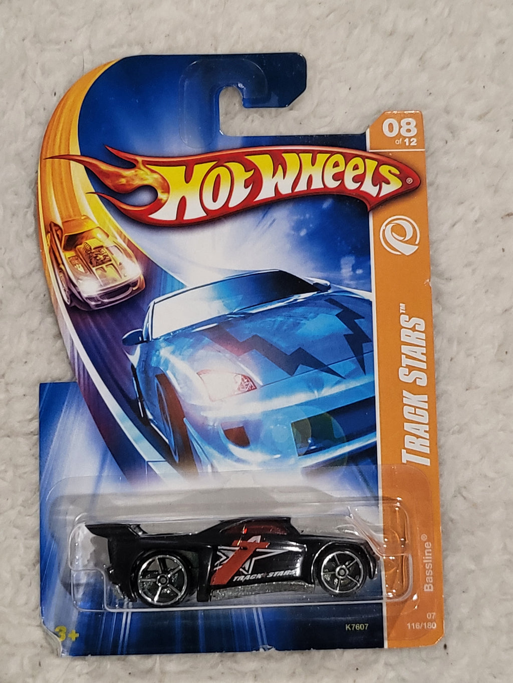 2006 Hot Wheels Track Stars Baseline Black #8/12 5 Spoke Silver Wheels #116 NEW