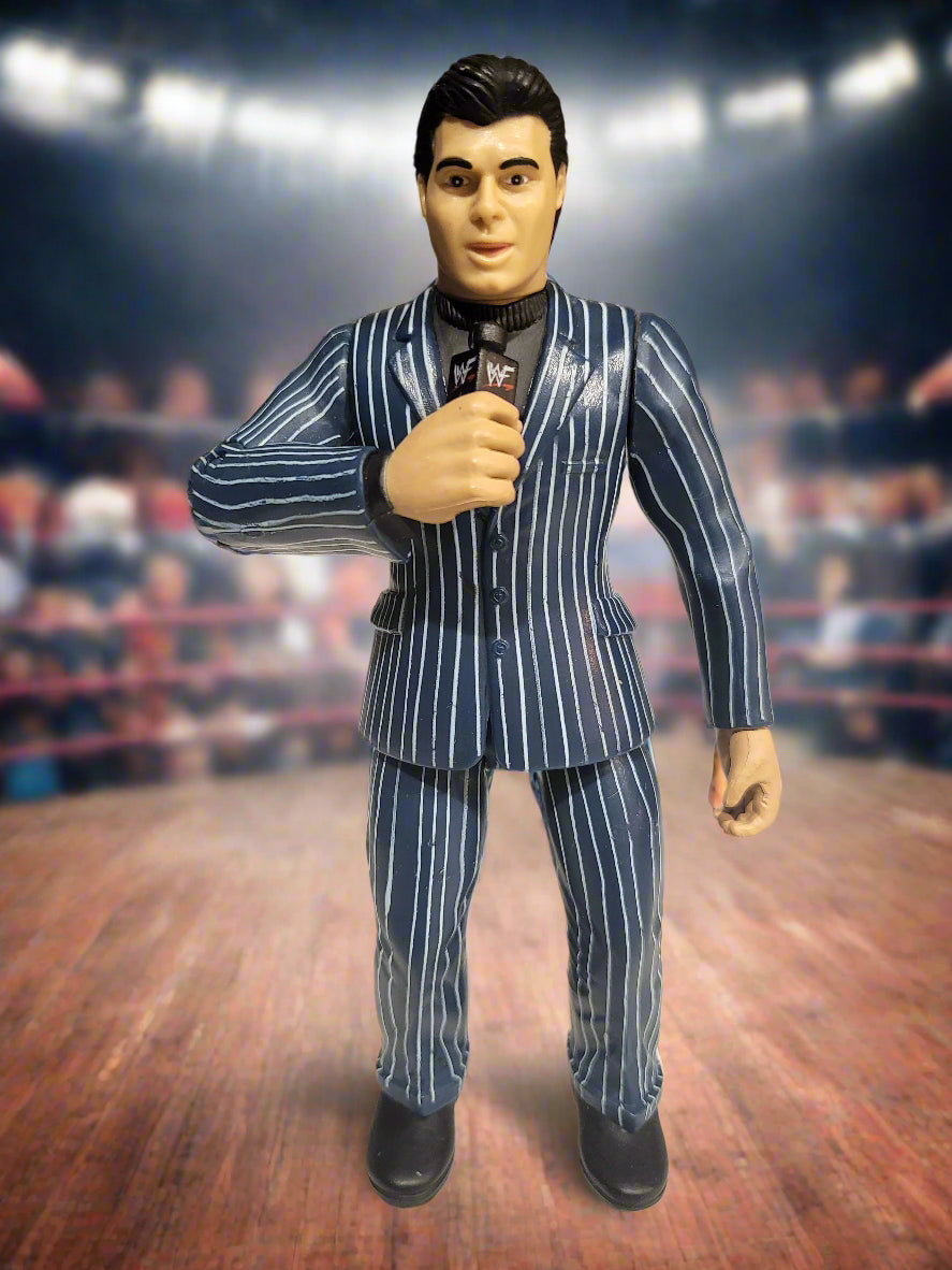 1999 Jakks WWE WWF Rare Shane McMahon Blue Pinstripe Suit Wrestling Figure w/Mic