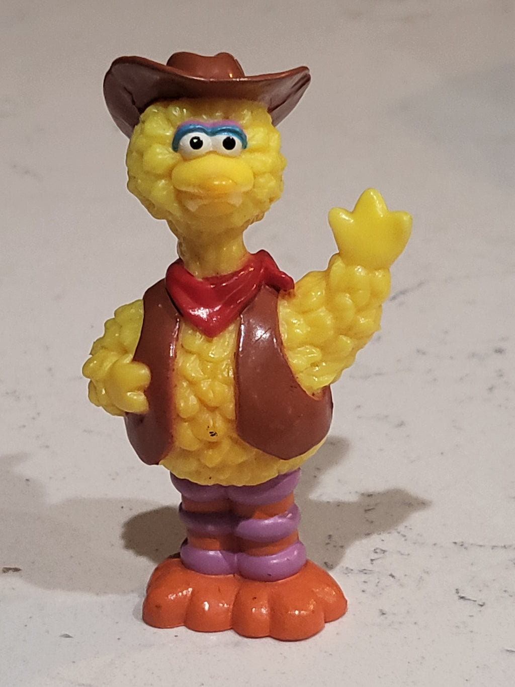 Sesame Street Cowboy Sheriff 3.25" Big Bird Waving Toy Jim Hensen Productions JHP