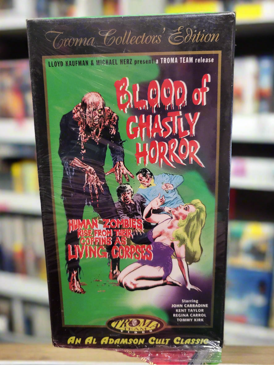 Troma Collection Edition Blood Of Ghastly Horror VHS Tape John Carradine 1967 Movie
