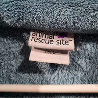 Vintage Animal Rescue Site Turqouise Plush Large Paw Print Polyester Jacket