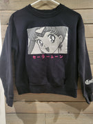 Sailor Moon Naoko Takeuchi Black Crewneck Pullover Sweatshirt Size Small S Anime