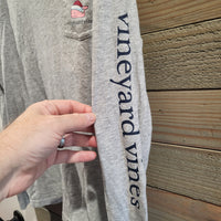 Vineyard Vines Gray Merry Christmas 2017 Holiday Themed Medium Long Sleeves Shirt