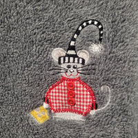 Vintage Avalon Plus 1x Gray Cat & Mouse Themed Long Sleeves Plush Sweatshirt