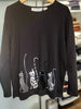 Vintage 1990's Needle & Threads Black Medium Sweatshirt 4 Embroidered Cats