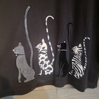 Vintage 1990's Needle & Threads Black Medium Sweatshirt 4 Embroidered Cats