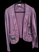 Vintage Viva City USA Purple Cat Themed Small Cotton Jacket Sweater With Pockets