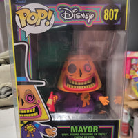 2022 Funko Pop Disney Nightmare Before Christmas #807 Blacklight Mayor With Case