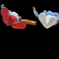 2011 Peyo McDonald's Papa Smurf and Vanity Smurf Fast Food Toy Figures