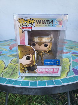 Funko Pop! DC Heroes WW84 Wonder Woman Golden Armor #330 Walmart Exclusive w/Case