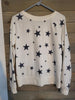 Grayson/Threads Grey/Black Stars on White Sweatshirt Pullover Size Small (Juniors) Shirt