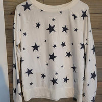 Grayson/Threads Grey/Black Stars on White Sweatshirt Pullover Size Small (Juniors) Shirt
