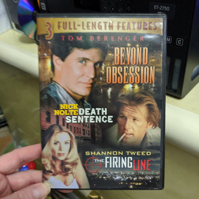 3 Full Length Movies DVD - Beyond Obsession / The Firing Line / Death Sentence