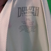 Duluth Trading 2XL White V-Neck Short Sleeve Shirt