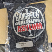 GWA Gangrel Wrestling Asylum 100% Polyester Augusta Sportswear Black Shorts