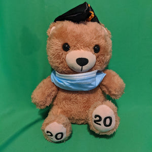 Hallmark 2020 8" Tall Pandemic Graduation Teddy Bear with Facemask