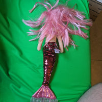 Aurora 18" Sea Glitter Mermaid Plush Doll - PInk Hair & Sequin Bottom FREE SHIP