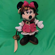 Walt Disney Parks 11" Pirates of the Caribbean Minnie Mouse Plush Doll w/Sword